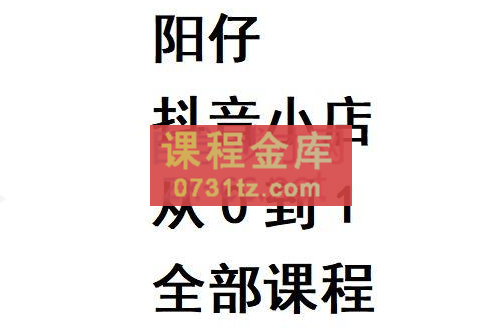 阳仔·抖音小店从0到1全部课程