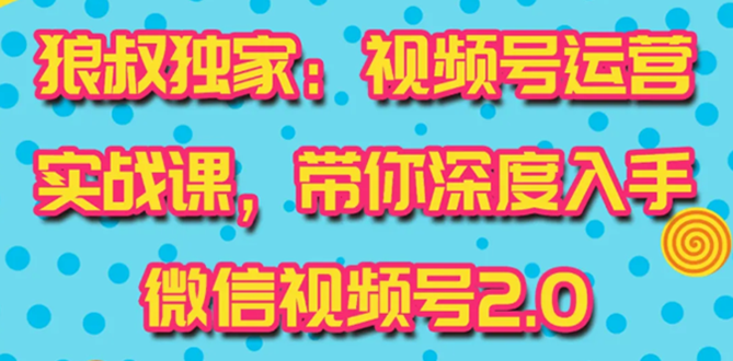 狼叔视频号2.0课程 如何获得第一批流量