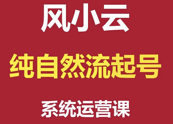 风小云·纯自然流起号系统运营课，价值4980元