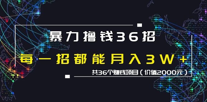 蜘蛛火暴力撸钱36 网赚百万项目全套课程(价值2000元)