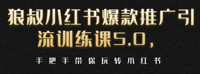 狼叔小红书爆款推广引流训练课5.0