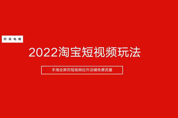 阿呆电商：淘宝·短视频引爆店铺流量实战玩法