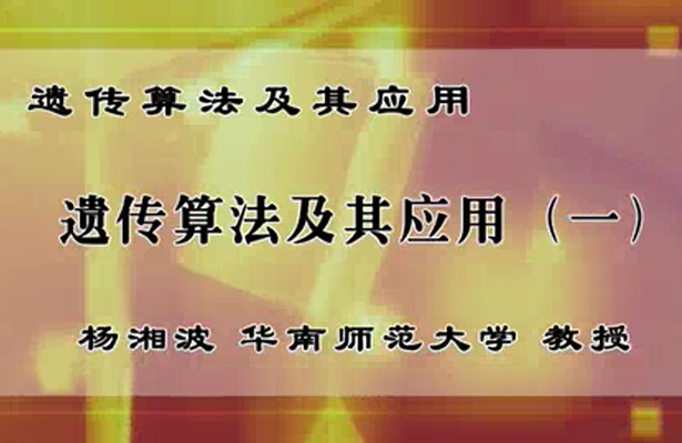 华南师范大学 《遗传算法及其应用》全8讲 -杨湘波主讲