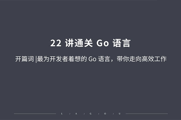 拉勾教育22讲通关Go语言（视频+讲义文档）
