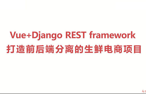 Python前后端分离开发Vue+Django REST framework项目实战(视频+源码)
