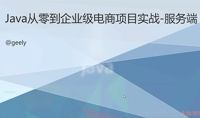 Java从零到企业级电商项目实战教程（视频+源码）