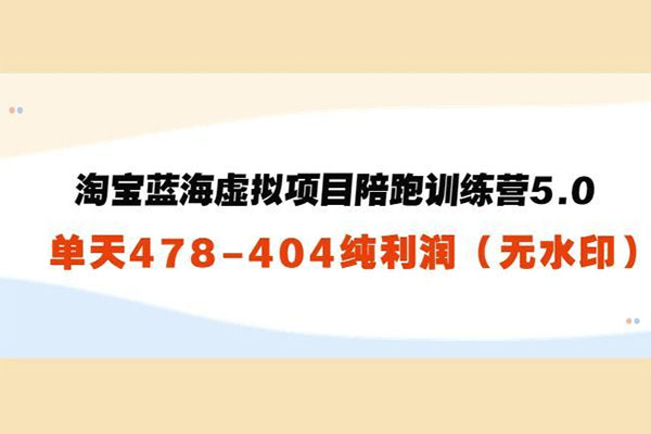 黄岛主淘宝蓝海虚拟项目陪跑训练营：适合零基础小白，主打蓝海选品