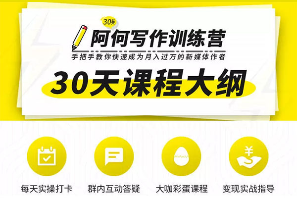 唯库阿何写作训练营-手把手教你30天成长为月入过万的新媒体作者（视频+资料）