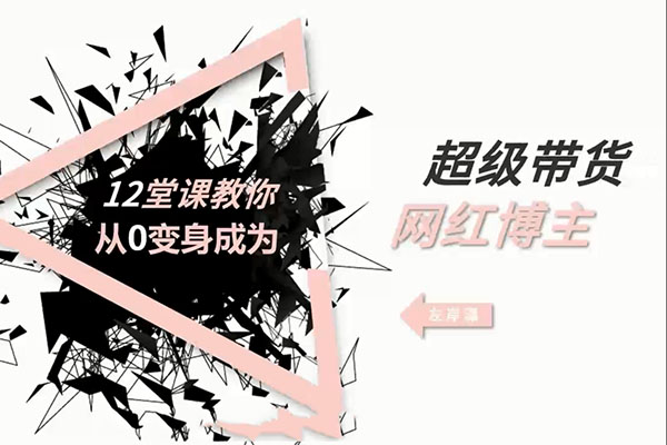 12堂课教你从0变身成为超级带货网红博主