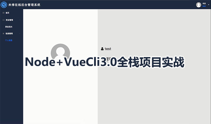 Node+VueCli3.0全栈项目资金管理系统带权限实战教程（视频+源码）