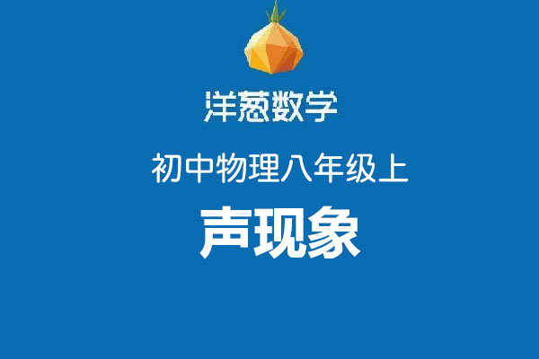 洋葱数学：初中物理八年级上第二部分声现象