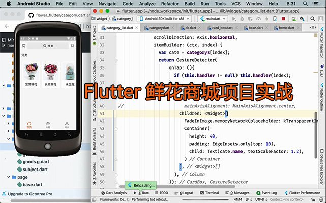 Flutter 鲜花商城项目实战（视频+源码）