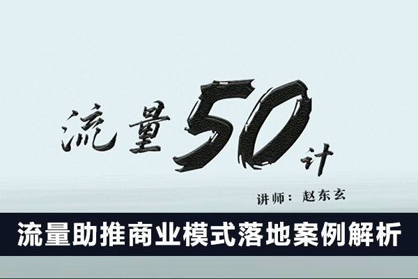 赵东玄流量50计：流量助推商业模式落地案例解析