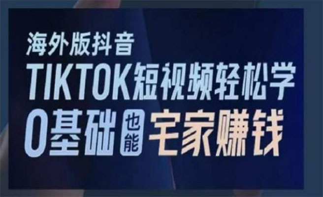 海外版抖音TikTok短视频轻松学，0基础打造爆款内容，赚取高额收益