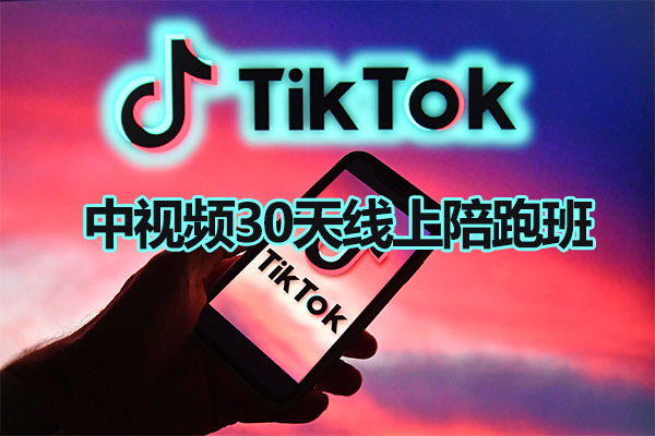 TikTok中视频30天线上陪跑班：注册养号素材剪辑搭建制作提现全流程教学