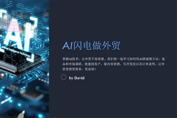 AI闪电做外贸实战课-外贸建站，开发客户，内容营销，从0到3做外贸AI