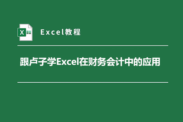 跟卢子学Excel在财务会计中的应用