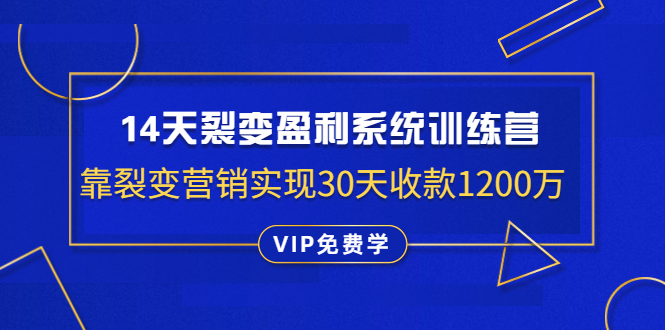 王六六：14天裂变盈利系统训练营