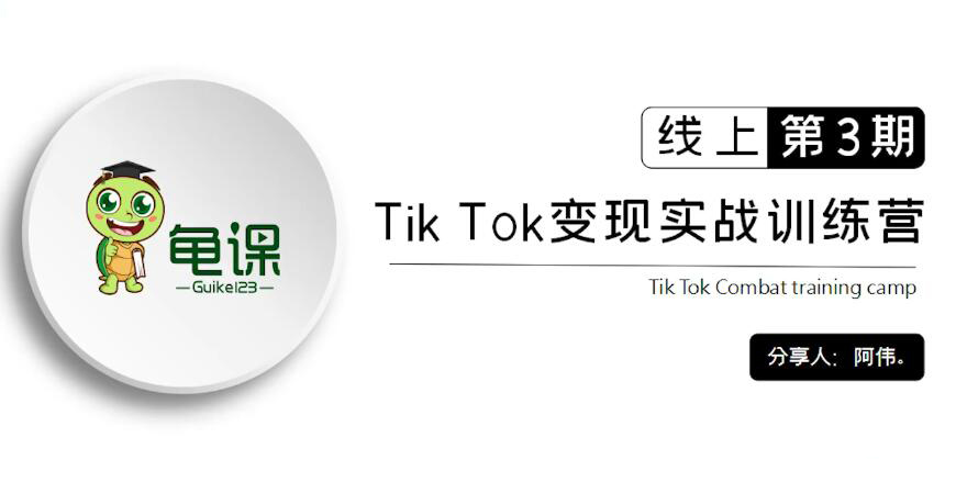 龟课·Tik Tok变现实战训练营线上第1-4期