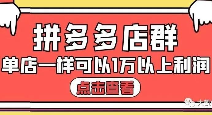 大凯电商·拼多多也可以单店产出1万5以上利润